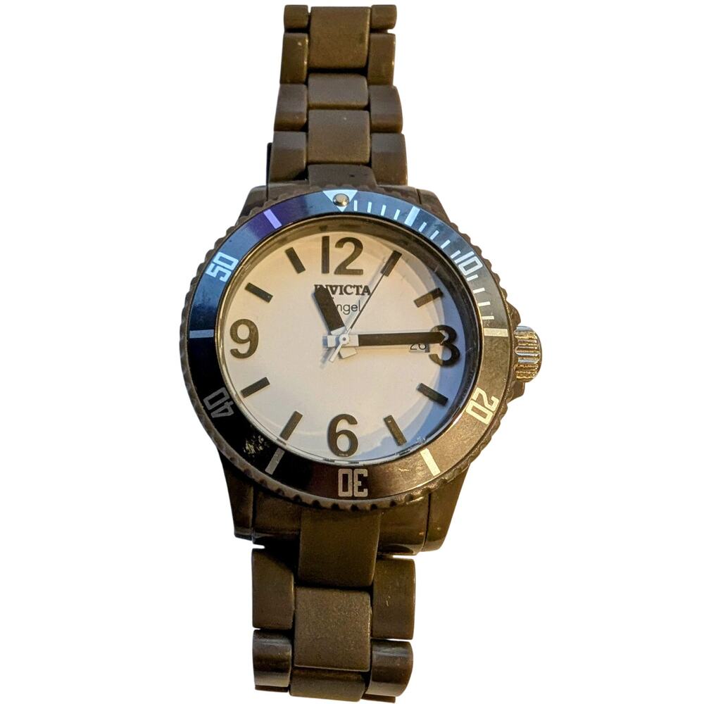 Invicta Angel Lady Swiss Quartz 30 M Water Resistant Model 1213 Dark Gray Watch
